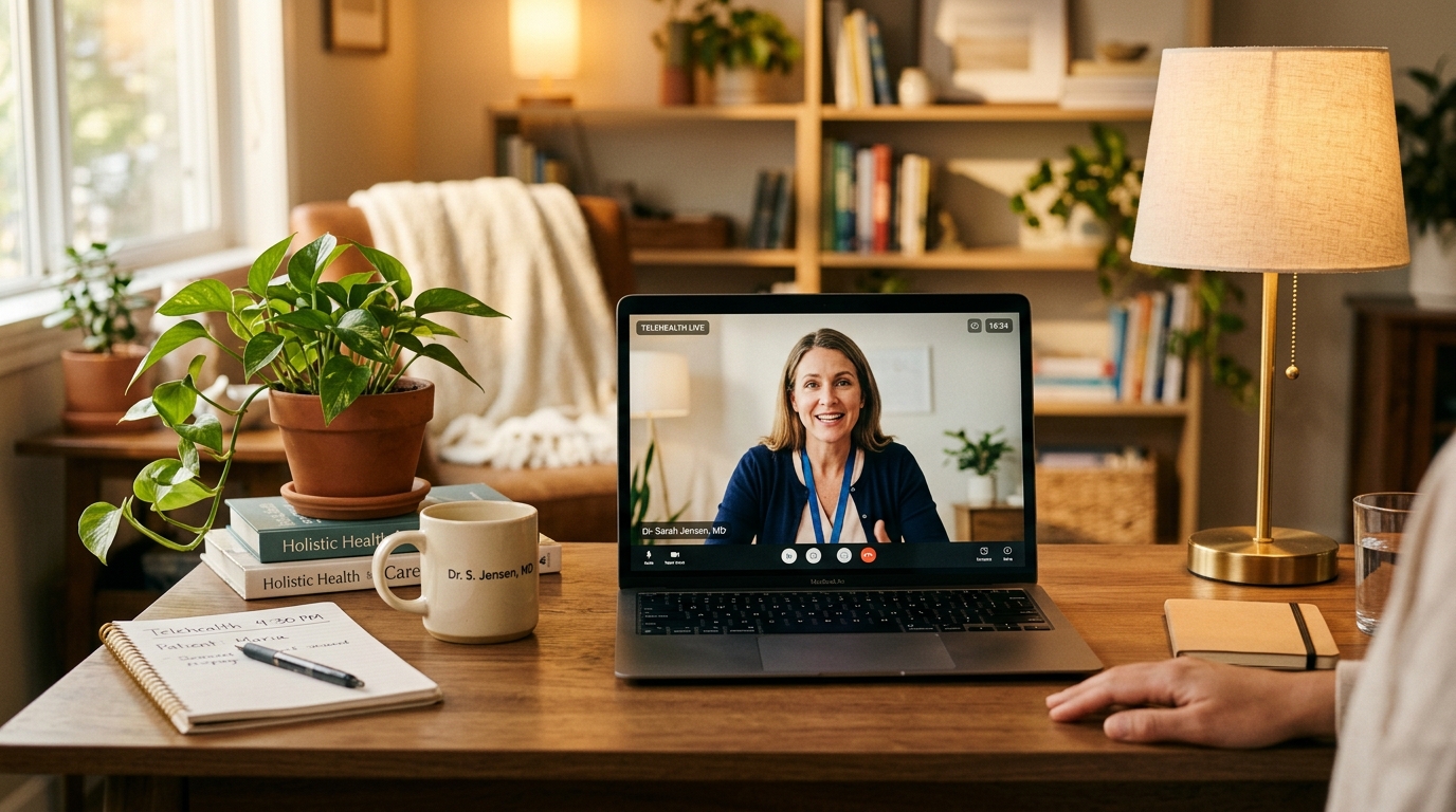 Functional medicine telehealth consultation with advanced diagnostics